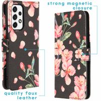 imoshion Design Softcase Bookcase Samsung Galaxy A53 - Blossom Black