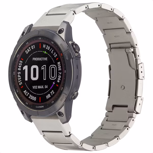 Accezz Mat Titanium bandje  - Garmin 22 mm aansluiting - Titanium