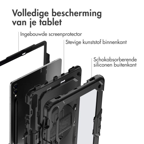 Accezz Rugged Backcover met schouderstrap Samsung Galaxy Tab S10 Plus / Tab S9 FE Plus / Tab S9 Plus - Zwart