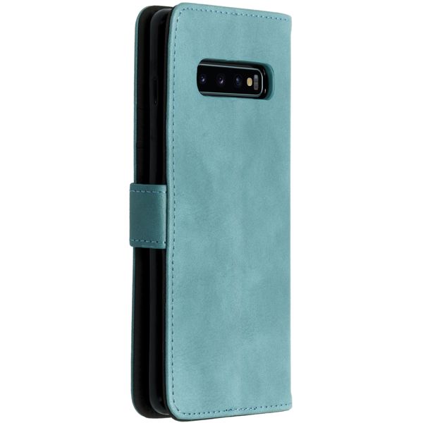 Luxe Lederen Bookcase Samsung Galaxy S10 Plus - Lichtblauw