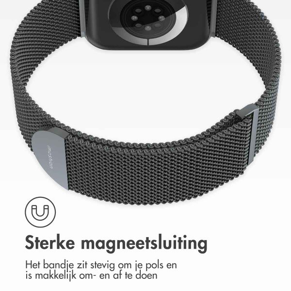 imoshion Milanees magnetisch bandje Apple Watch Series 1 t/m 9 / SE (38/40/41 mm) | Series 10 (42 mm) - Maat M - Space Grey