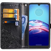 Mandala Bookcase Motorola Moto E6s - Zwart
