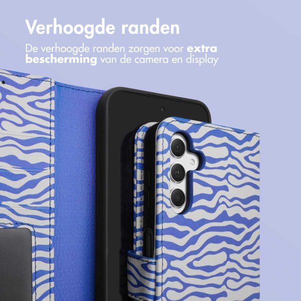 imoshion Design Bookcase Samsung Galaxy A54 (5G) - White Blue Stripes