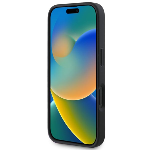 Guess 4G Metal Logo Backcover Apple iPhone 16 - Zwart