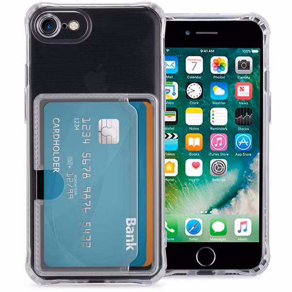 imoshion Softcase Backcover met pasjeshouder Apple iPhone SE (2022 / 2020) 8 / 7 - Transparant