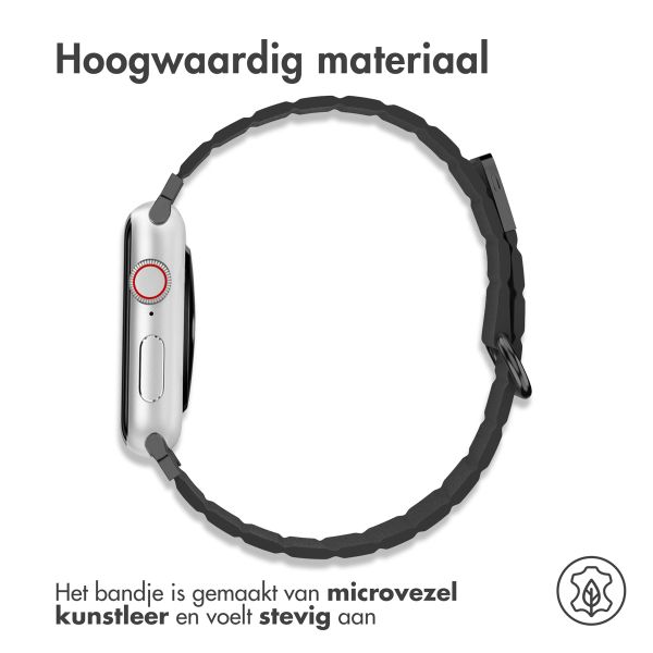 imoshion Magnetisch lederen bandje Apple Watch Series 1 t/m 9 / SE (38/40/41 mm) | Series 10 / 11 (42 mm) - Zwart