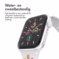 imoshion Sport⁺ bandje Apple Watch Series 1 t/m 9 / SE (38/40/41 mm) | Series 10 / 11 (42 mm) - Maat S/M - White Rainbow