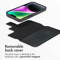 Accezz 2-in-1 Leather Bookcase with MagSafe Apple iPhone 14 - Onyx Black