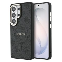 Guess 4G Leather Backcover met MagSafe Samsung Galaxy S26 Ultra - Gold Edge - Black