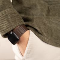 Accezz Magnetisch echt lederen bandje Apple Watch | 44/45/46/49 mm - Chocolate Brown