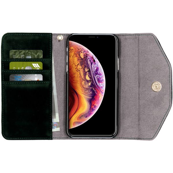 iDeal of Sweden Mayfair Clutch Velvet iPhone Xs / X - Groen