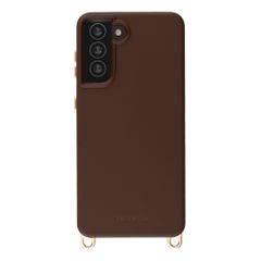 Selencia Rivièra MagSafe Backcover met afneembare haakjes Samsung Galaxy S21 - Choco Brown