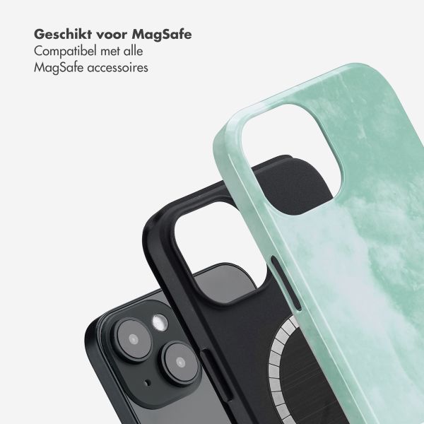 Selencia Vivid Tough Backcover met MagSafe iPhone 14 - Marble Grayed Jade