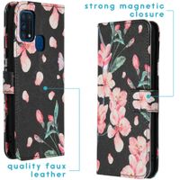 imoshion Design Softcase Bookcase Samsung Galaxy M31 - Blossom Watercolor Black