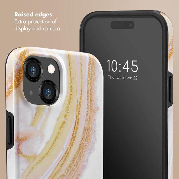 Selencia Vivid Back Cover Apple iPhone 15 - Chic Marble Gold