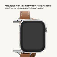 Selencia Élan Double strap bandje Apple Watch | 38/40/41/42 mm - Lichtbruin