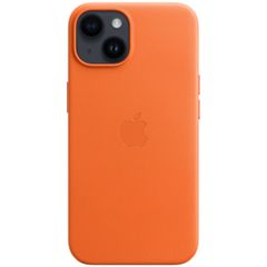 Apple Leather Backcover MagSafe iPhone 14 - Oranje