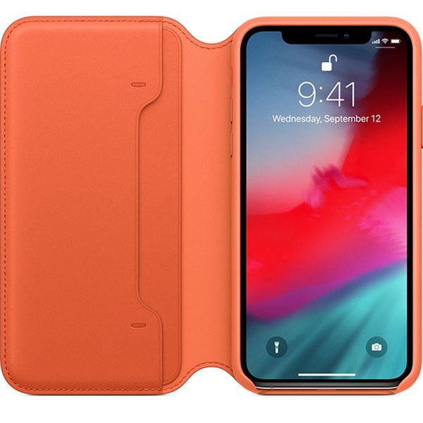 Apple Leather Folio Bookcase iPhone X / Xs - Sunset