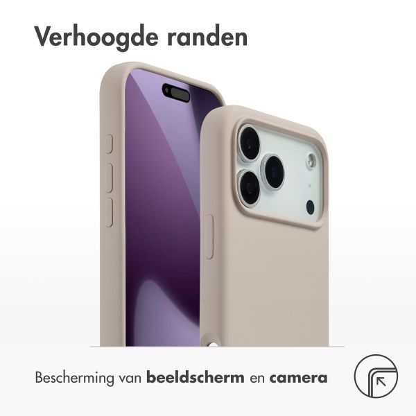 Accezz Liquid Silicone Backcover met MagSafe Apple iPhone 17 Pro Max - Stone