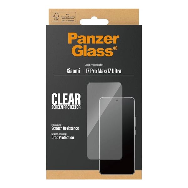 PanzerGlass Ultra-Wide Fit Anti-Bacterial Screenprotector incl. applicator Xiaomi 17 Ultra