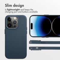 Accezz Leather Back Cover with MagSafe Apple iPhone 14 Pro - Nightfall Blue