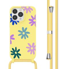 imoshion Siliconen design hoesje met koord Apple iPhone 13 Pro - Yellow Flower Distance