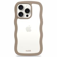 Holdit Wavy Case iPhone 14 Pro - Mocha Brown / Transparent