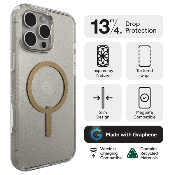 ZAGG Milan Snap Case met MagSafe iPhone 16 Pro Max - Gold Glitter