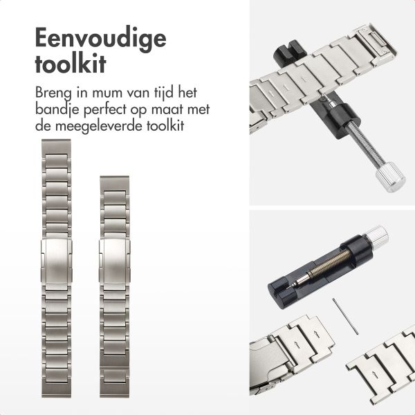 Accezz Mat Titanium bandje  - Garmin 22 mm aansluiting - Titanium
