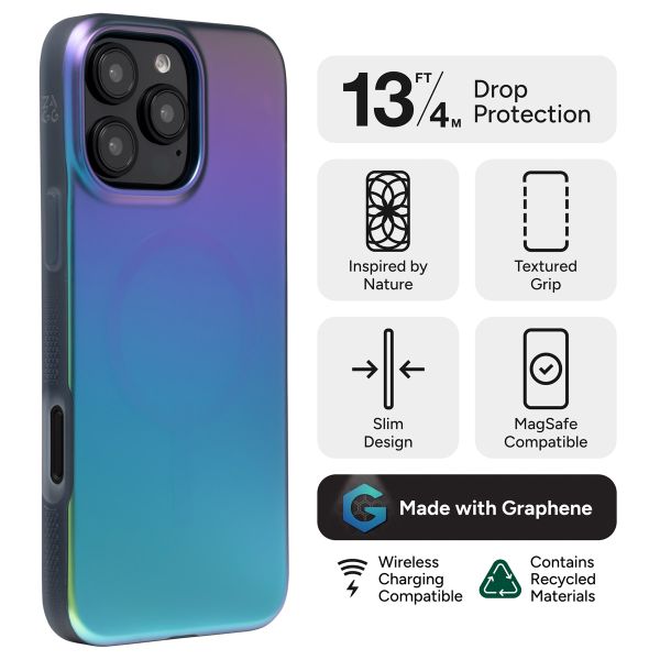 ZAGG Milan Snap Case met MagSafe Apple iPhone 16 Pro Max - Raven Feather