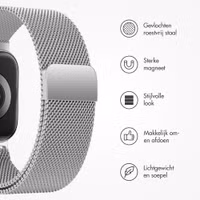 imoshion Milanees magnetisch bandje Xiaomi Smart Band 9 / 8 Pro / Redmi Watch 6 / 5 / 4 - Zilver