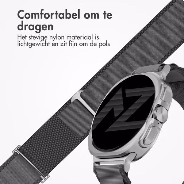 Accezz Nylon Alpine bandje Samsung Galaxy Watch Ultra 2 (2026) / Ultra (2024/2025) - Dark Grey