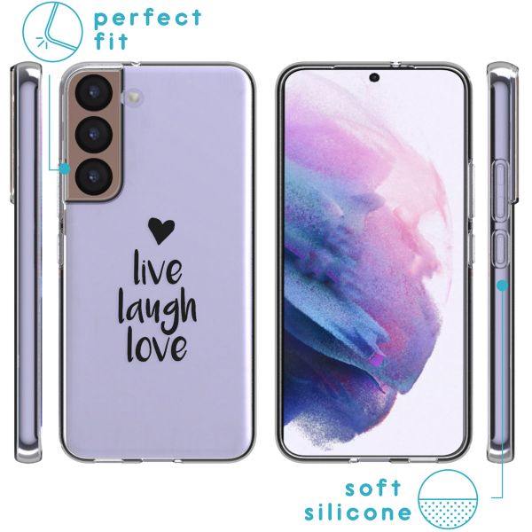 imoshion Design hoesje Samsung Galaxy S22 - Live Laugh Love - Zwart