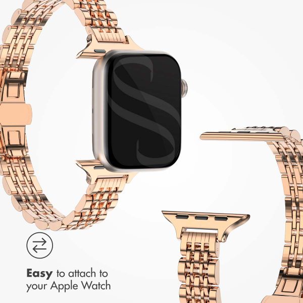 Selencia Slim Steel Jubilee Inspired Link Band Apple Watch | 38/40/41/42 mm - Rose Gold