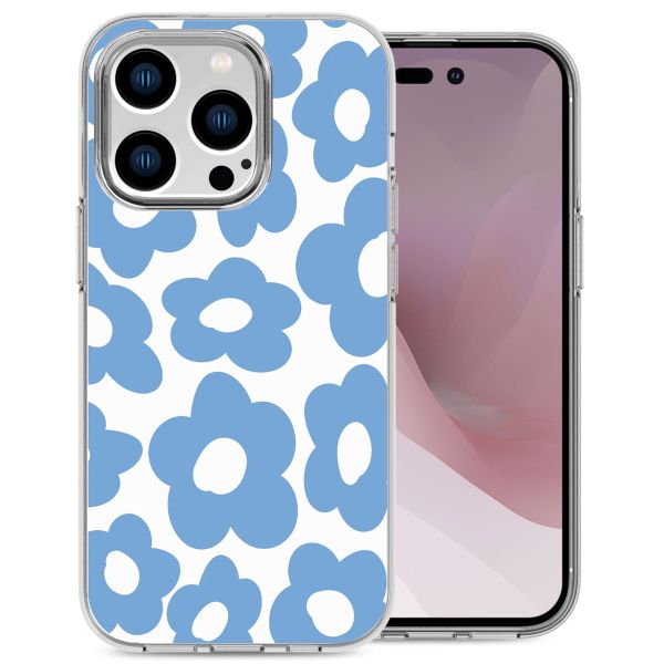 imoshion Design hoesje Apple iPhone 14 Pro - Retro Blue Flowers