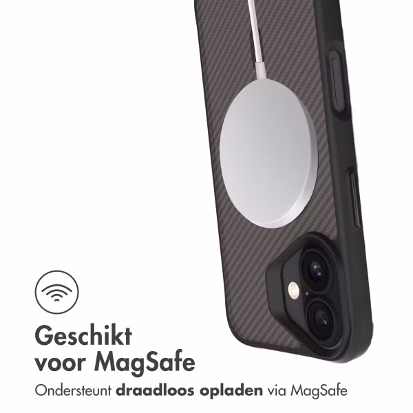 imoshion Rugged Hybrid Carbon Case met MagSafe Apple iPhone 16 - Zwart