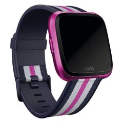 Fitbit Woven band Fitbit Versa / Versa 2 / Versa Lite - Maat S - Navy / Mulberry