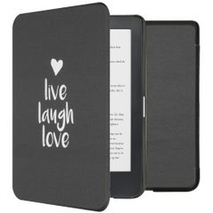 imoshion Design Slim Hard Case Sleepcover Kobo Clara HD-Live Laugh Love