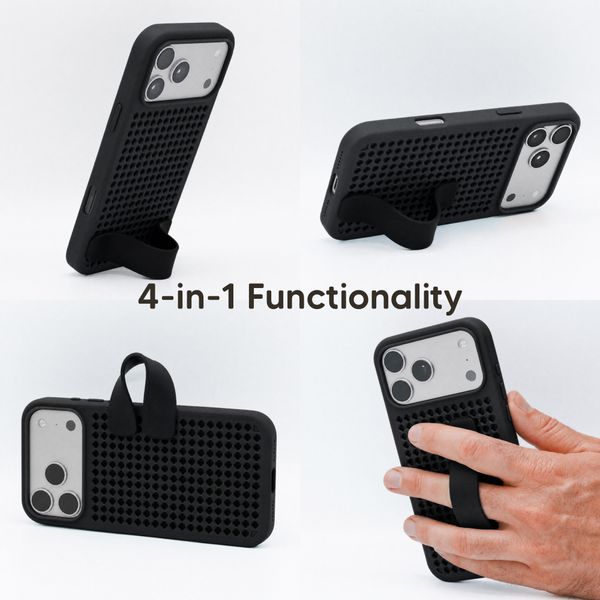 Callbuddy Hoesje met Strap Apple iPhone 17 Pro Max - Epic Black