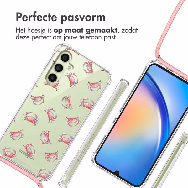 imoshion Design hoesje met koord Samsung Galaxy A34 (5G) - Crab Watercolor