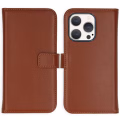 Selencia Echt Leren Bookcase Apple iPhone 15 Pro - Lichtbruin