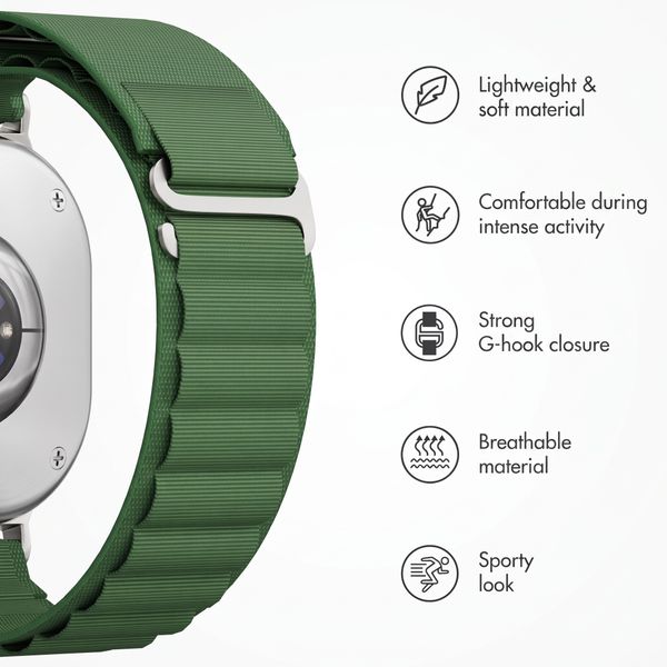 Accezz Nylon Alpine Band Samsung Galaxy Watch 9 (40/44mm) / Watch 8 (40/44mm) / Classic (46mm) - Olive Green