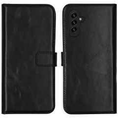 Selencia Echt Leren Bookcase Samsung Galaxy A13 (5G) / A04s - Zwart