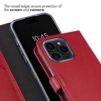 Selencia Genuine Leather Book Case Apple iPhone 16 Pro Max - Red