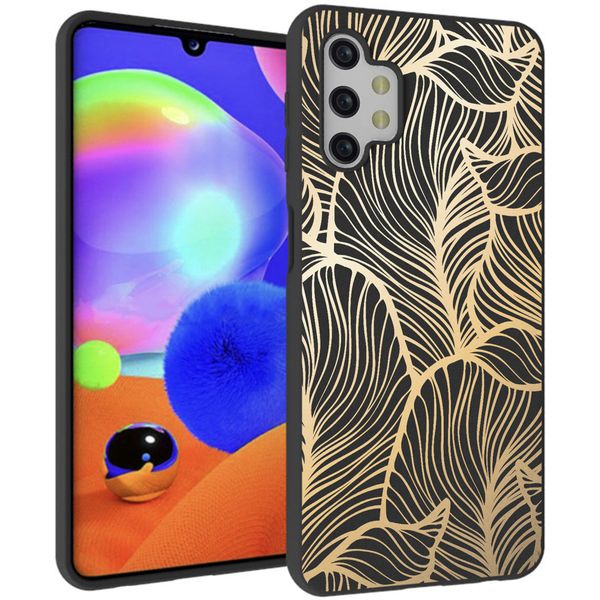 imoshion Design hoesje Samsung Galaxy A32 (5G) - Bladeren / Zwart