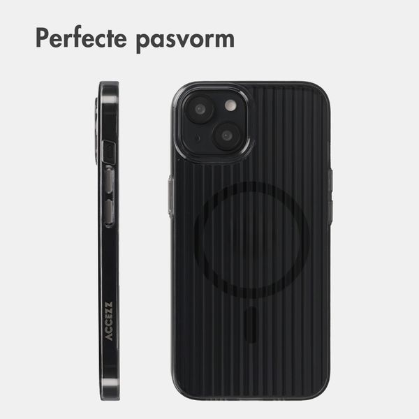 Accezz Lite Backcover met MagSafe | Fluted | Apple iPhone 14 - Zwart