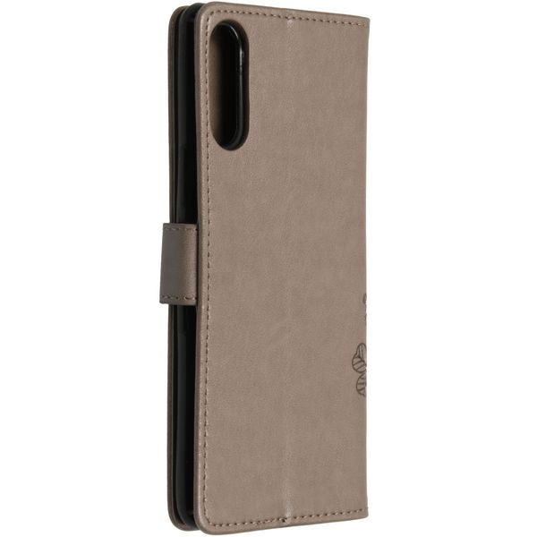 Klavertje Bloemen Bookcase Sony Xperia L4 - Grijs