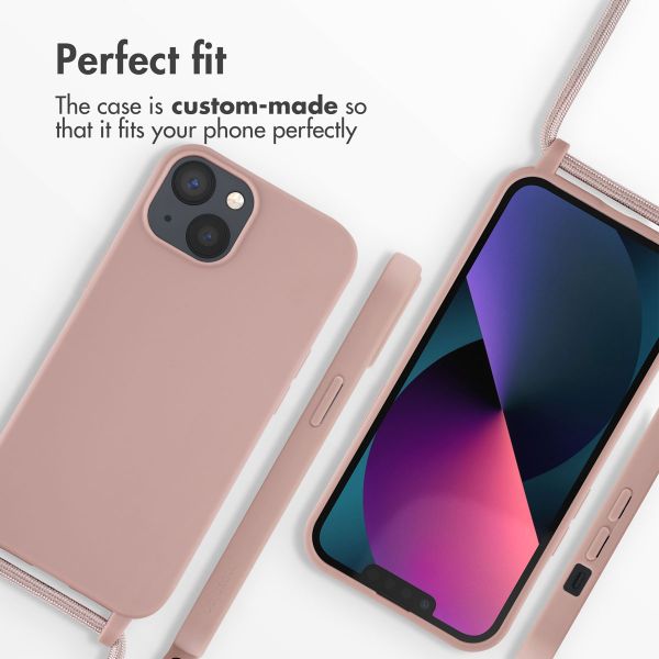 imoshion Silicone Case with Strap Apple iPhone 13 - Sand Pink