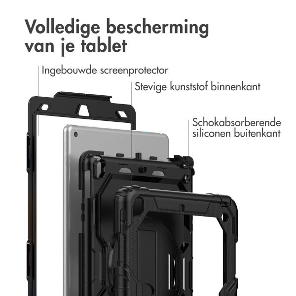 Accezz Rugged Backcover met schouderstrap Apple iPad 9 (2021) 10.2 inch / iPad 8 (2020) 10.2 inch / iPad 7 (2019) 10.2 inch - Zwart