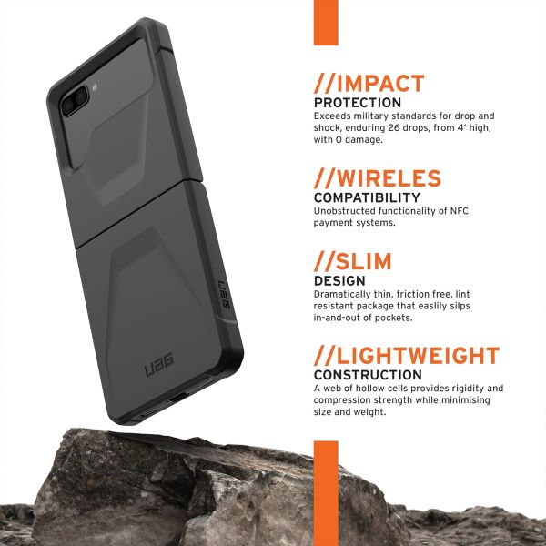 UAG Civilian Backcover Samsung Galaxy Z Flip 3 - Zwart